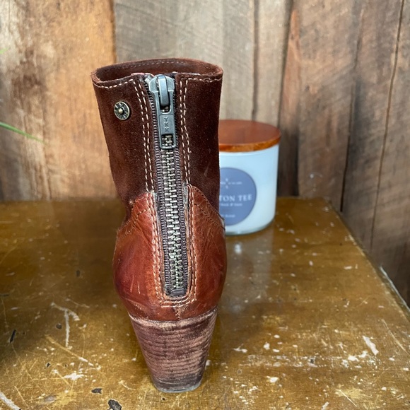 Frye Tessa Zip Short Womens Redwood Leather Ankle Bootie - Size 6 - with box - Picture 7 of 13